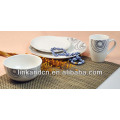 KC-00136 / Porzellan-Dinner-Set / Reisschüssel, Kaffeetasse, Dessertteller